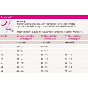 Medi Kniebandage Genumedi Komfort, Extraweit, Silber, Mit Silikonring & Haftband, Größe III 18