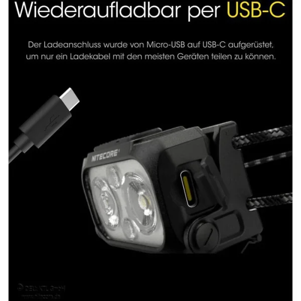 Nitecore Stirnlampe NU25UL LED, 400 Lumen, USB, Akku, Rotlicht 5