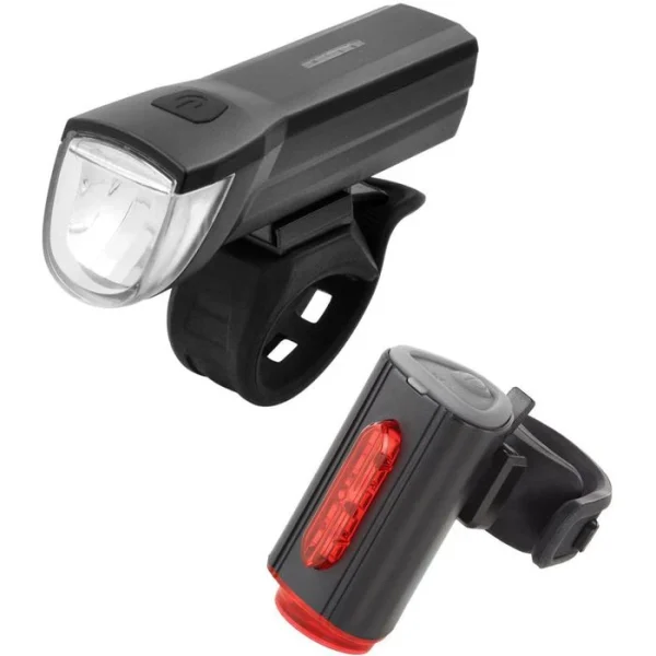 Fischer-MTS Fahrradbeleuchtung 50363, Front-/ Rücklicht Set, LED, 30 Lux, USB-aufladbar 1