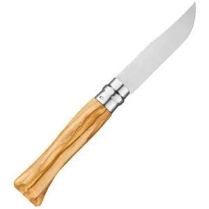 Opinel Klappmesser No.9 Inox, Klingenlänge 9cm, Olive, Braun 12