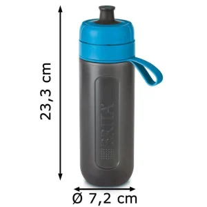 Brita Trinkflasche Fill & Go Active MicroDisc, 0,6 L, Kunststoff, Blau, Mit Wasserfilter 22