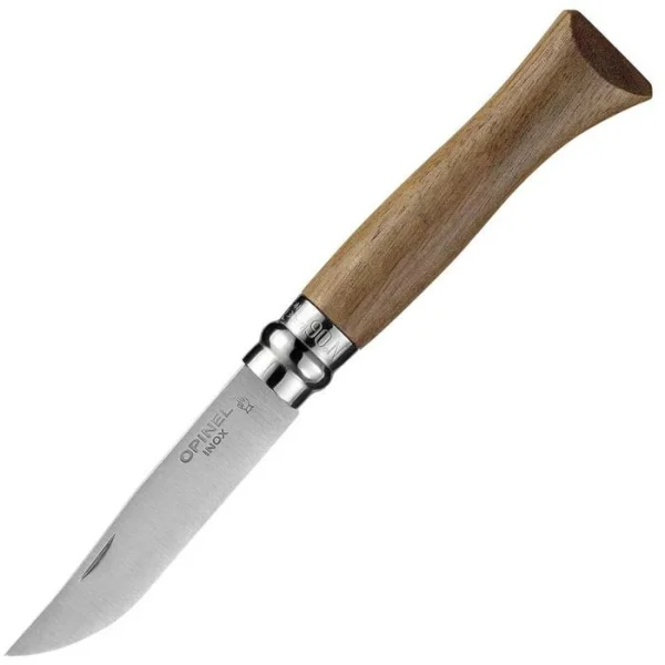 Opinel Klappmesser No.6 Inox, Klingenlänge 7cm, Walnuss, Braun 1