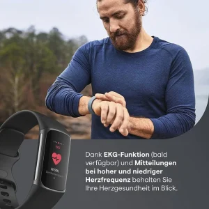 Fitbit Fitness-Tracker Charge 5 Schwarz, Puls-, SpO2-, EKG-Messung, GPS, OLED, Wasserdicht 15