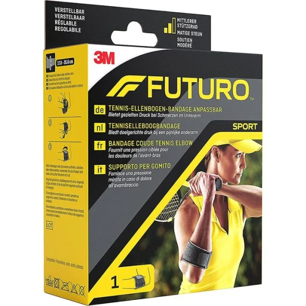 3M FUTURO Ellenbogenbandage Sport, Für Links & Rechts, Schwarz, Einheitsgröße 6