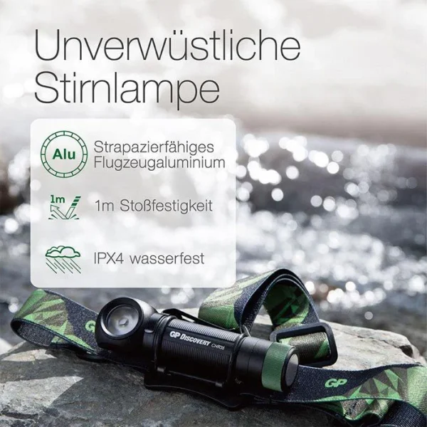 GP Stirnlampe Batteries CH35 LED, 600 Lumen, USB, Akku, Wasserdicht 6