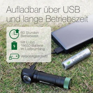 GP Stirnlampe Batteries CH35 LED, 600 Lumen, USB, Akku, Wasserdicht 11