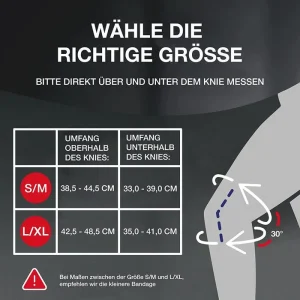 Hansaplast Kniebandage Sport, Schwarz, Mit Silikonring, Größe S/M 21