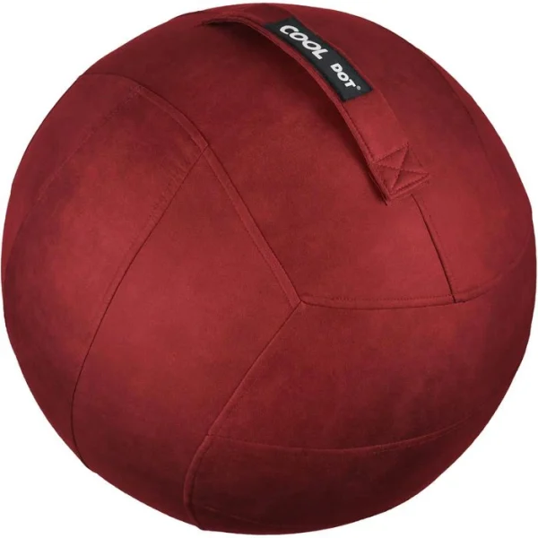 Cooldot Sitzball Burgund, 65cm, Büro, Lederoptik, Antibakteriell, Ergonomisch 4