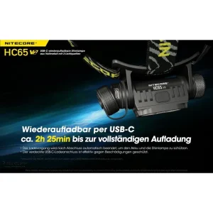 Nitecore Stirnlampe HC65 V2 LED, 1750 Lumen, USB, Akku, Rotlicht, Wasserdicht 14