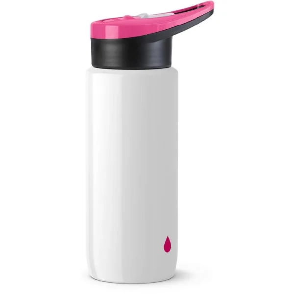 Emsa Trinkflasche Drink2Go Light Steel N30106, 0,7 L, Edelstahl, Weiß / Pink 1