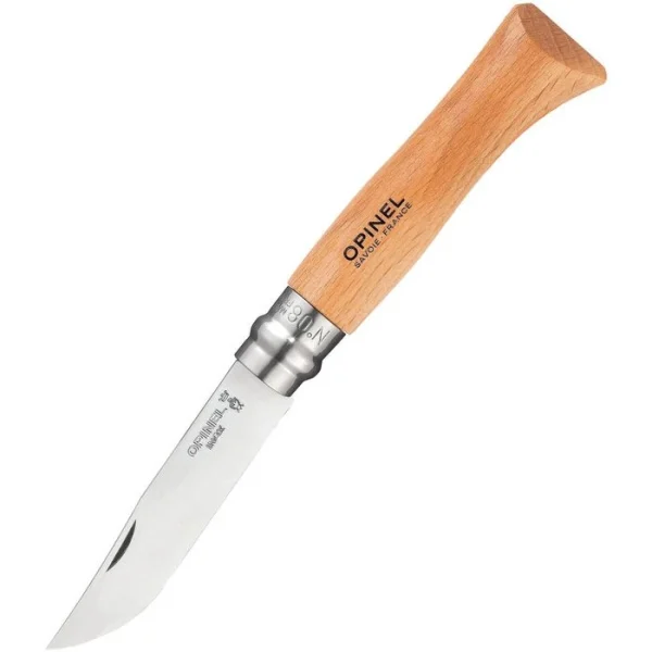 Opinel Klappmesser No.8 Inox, Klingenlänge 8,5 Cm, Buche, Braun 1