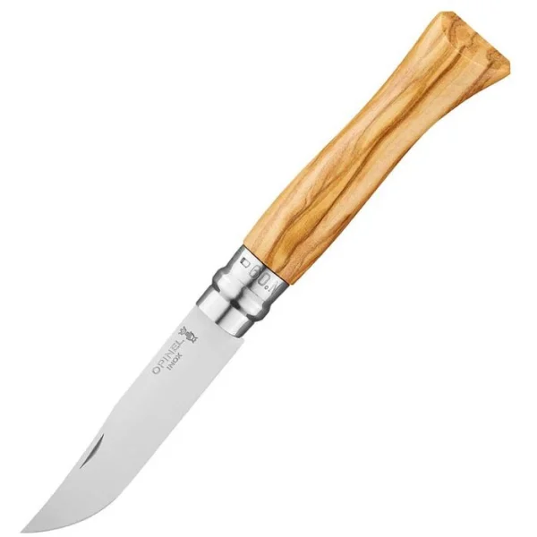 Opinel Klappmesser No.9 Inox, Klingenlänge 9cm, Olive, Braun 1