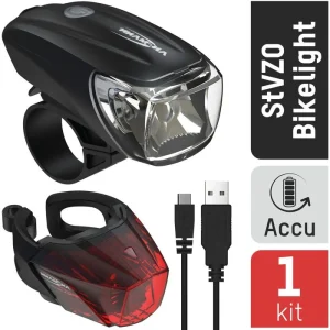 Ansmann Fahrradbeleuchtung CREE LED, Front-/ Rücklicht Set, LED, 35 Lux, USB Aufladbar 12