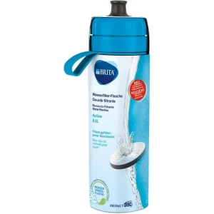 Brita Trinkflasche Fill & Go Active MicroDisc, 0,6 L, Kunststoff, Blau, Mit Wasserfilter 24