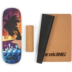 BoarderKING Balance-Board Indoorboard Classic, Set, 75x27x5 Cm, Inkl. Rolle & Bodenmatte, Beach 12