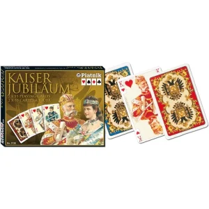 Piatnik Spielkarten 213847 Kaiser Jubiläum, 2×55 Karten, Papier, Franz. Bild, Bridge, Canasta 10