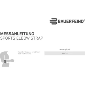 Bauerfeind Ellenbogenbandage Sports Elbow Strap, Für Links & Rechts, Schwarz, Einheitsgröße 15